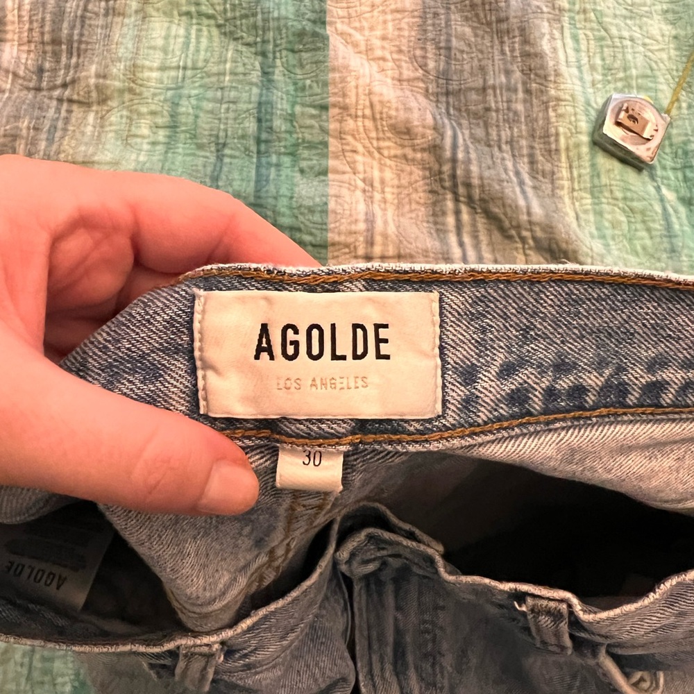Agolde Light Wash Wide Leg Jeans - Picture 2 of 6